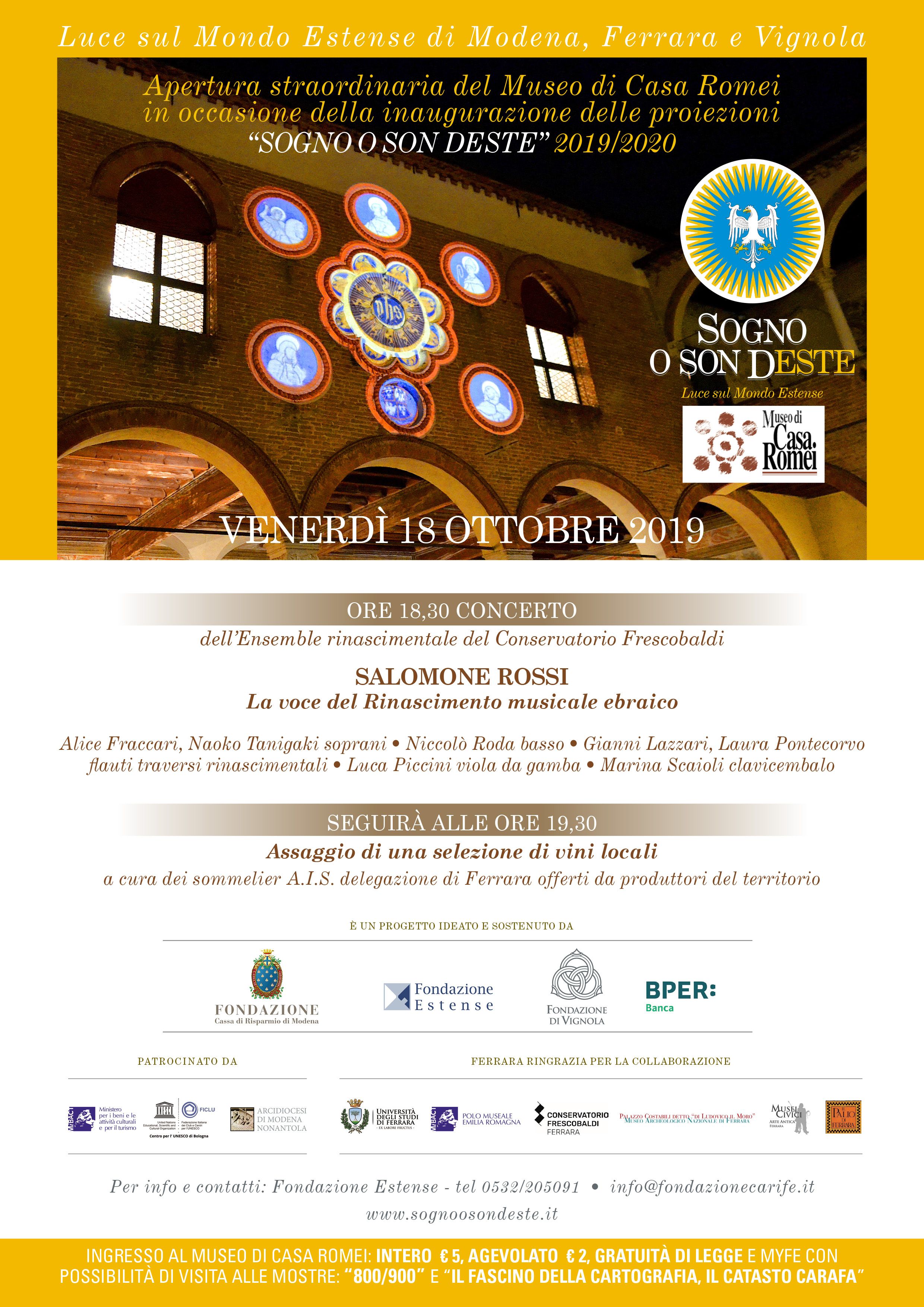 Programma completo Casa Romei 18 ottobre